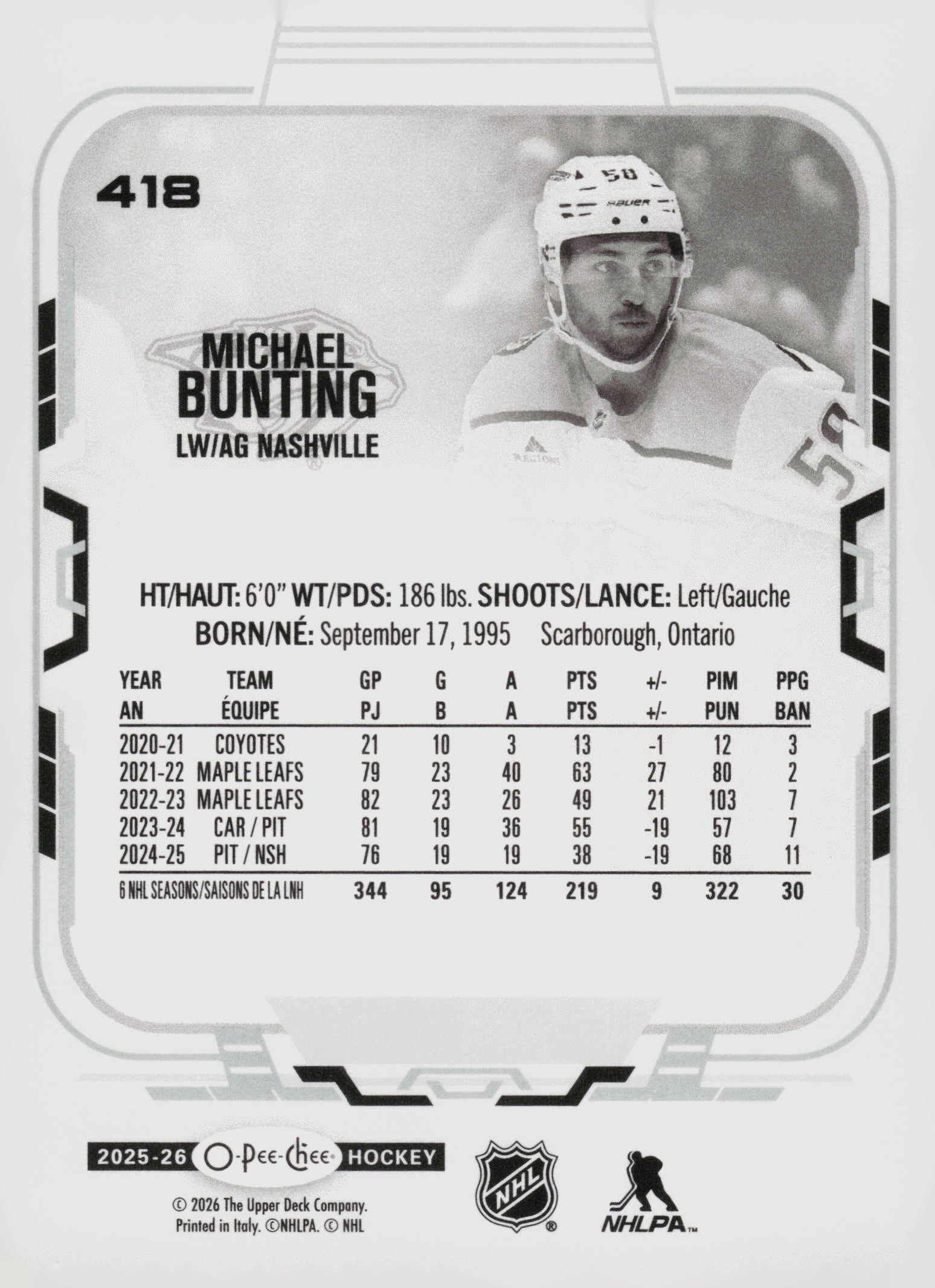Michael Bunting back
