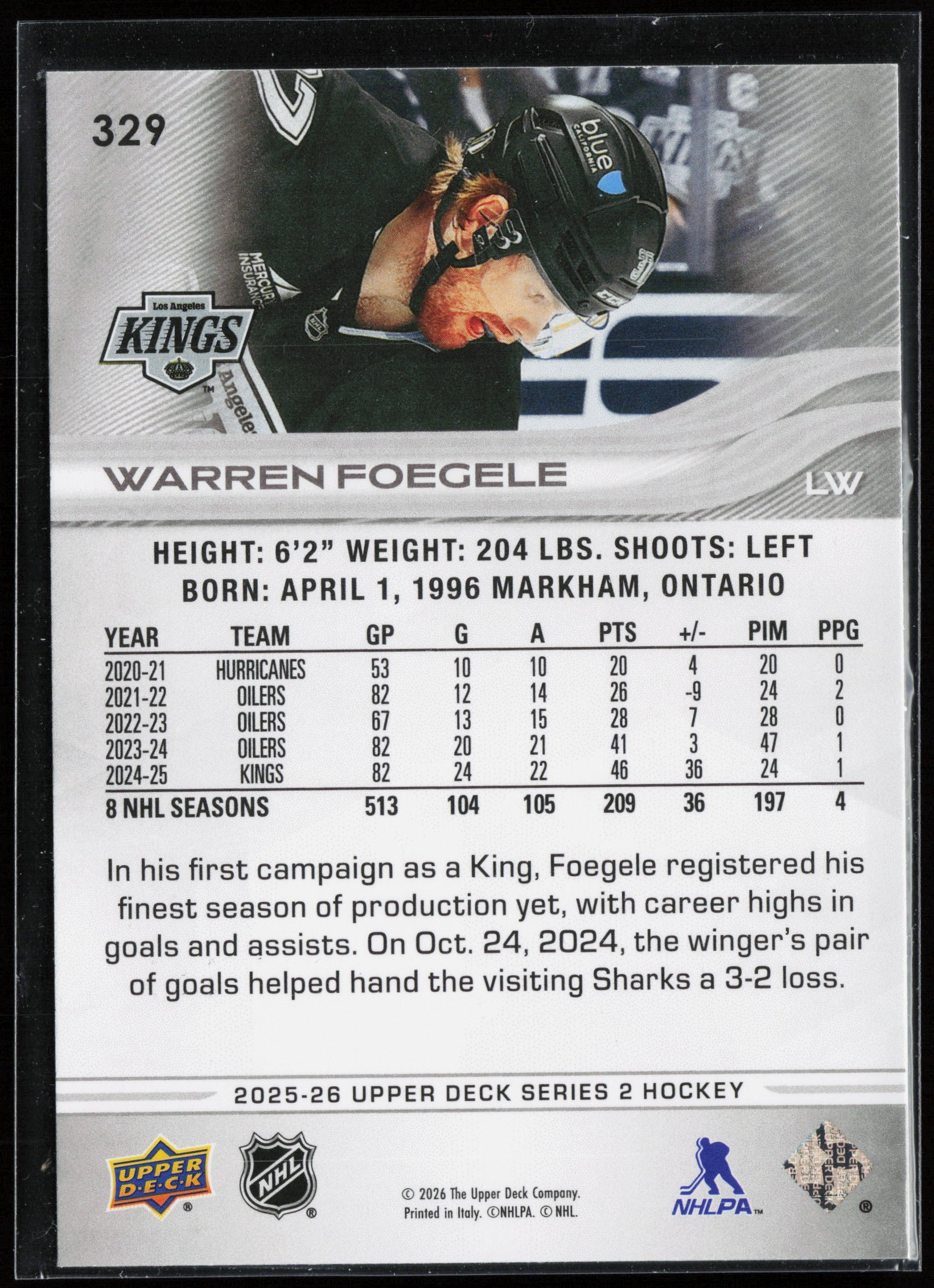 Warren Foegele back