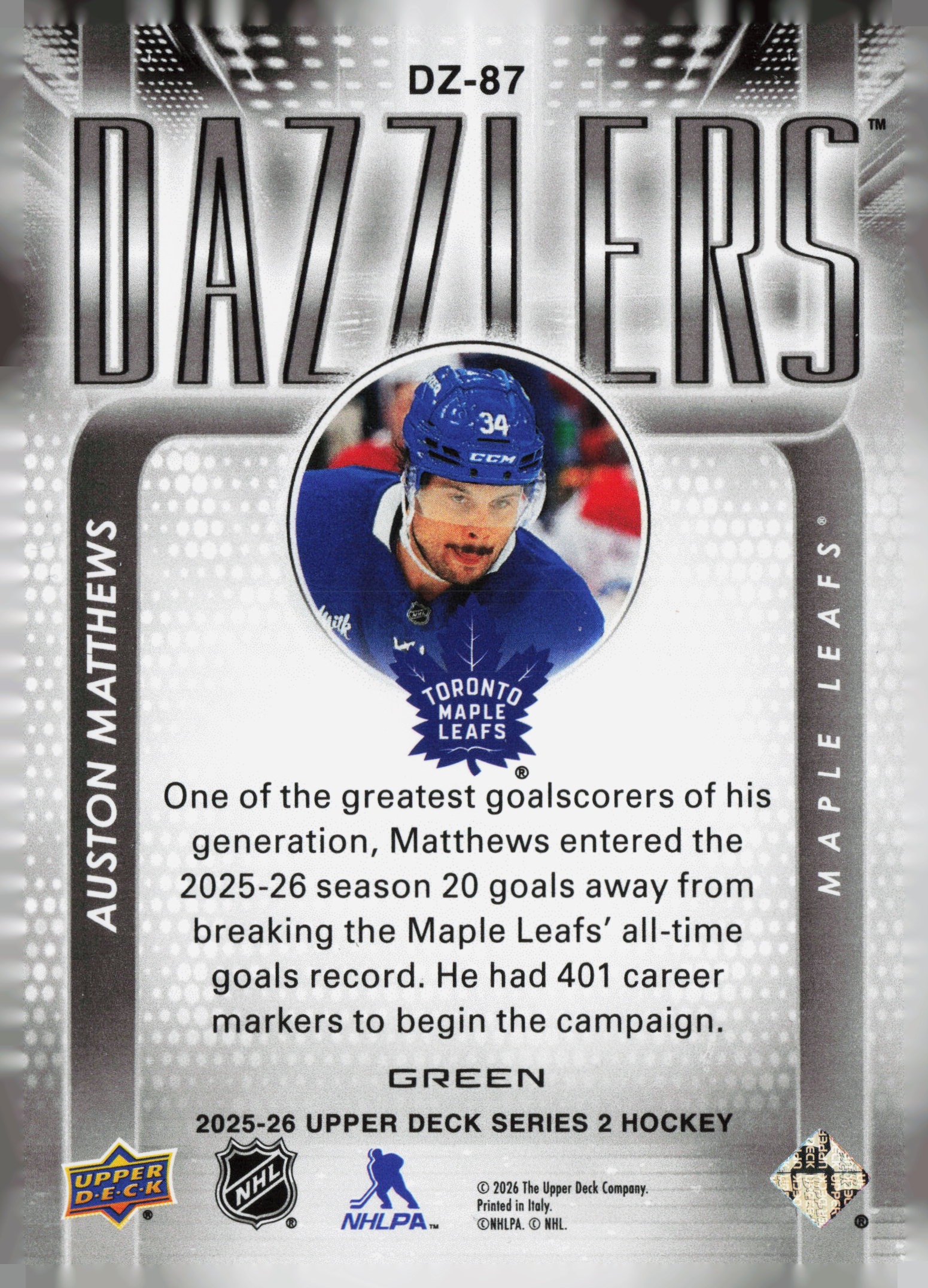 Auston Matthews back