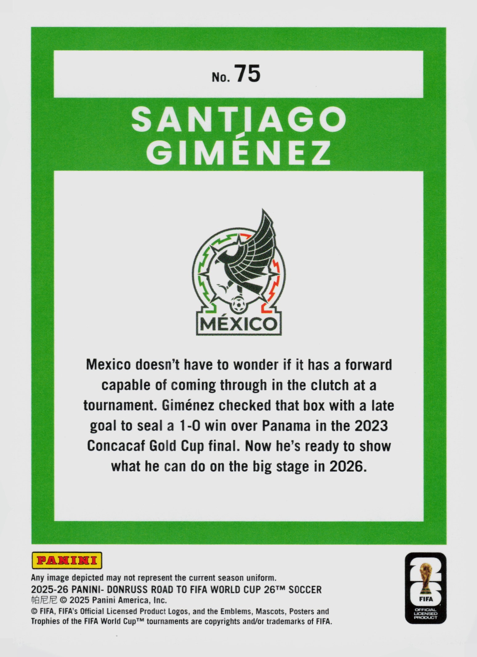 Santiago Gimenez back