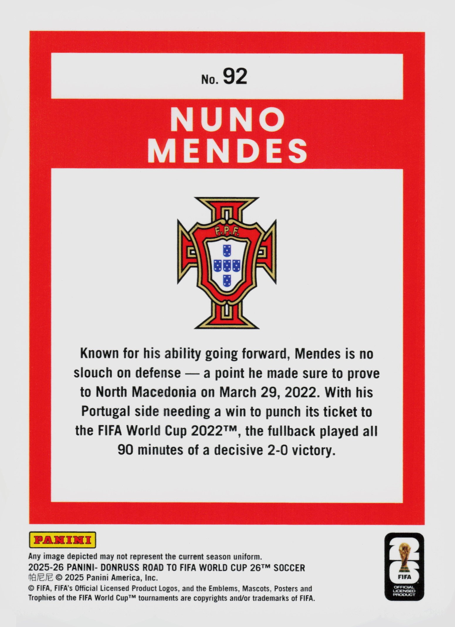 Nuno Mendes back