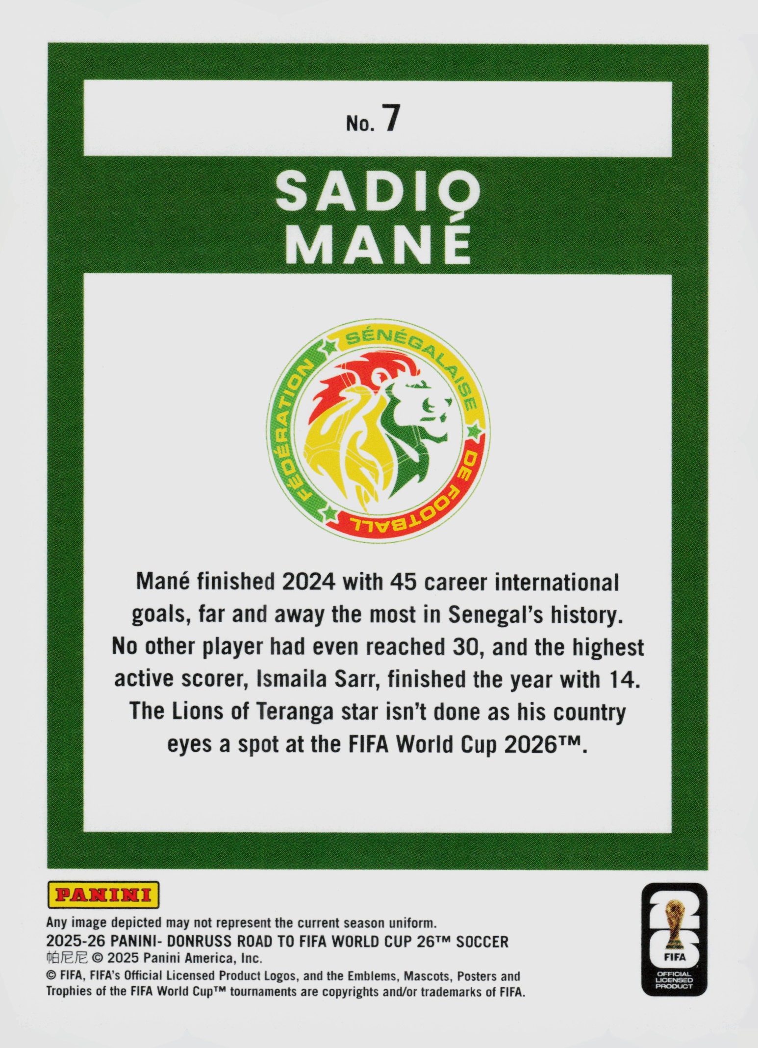 Sadio Mane back