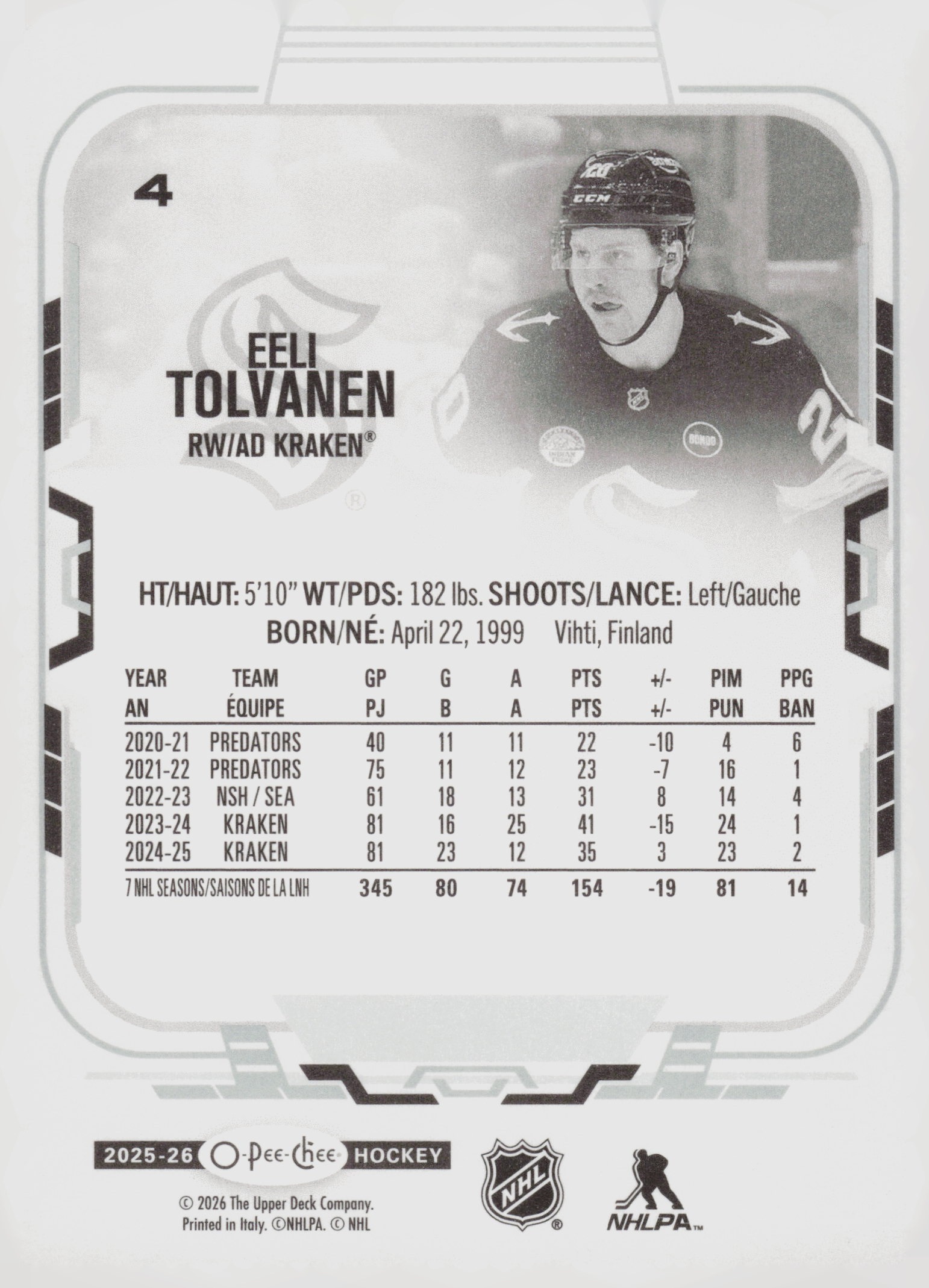 Eeli Tolvanen back