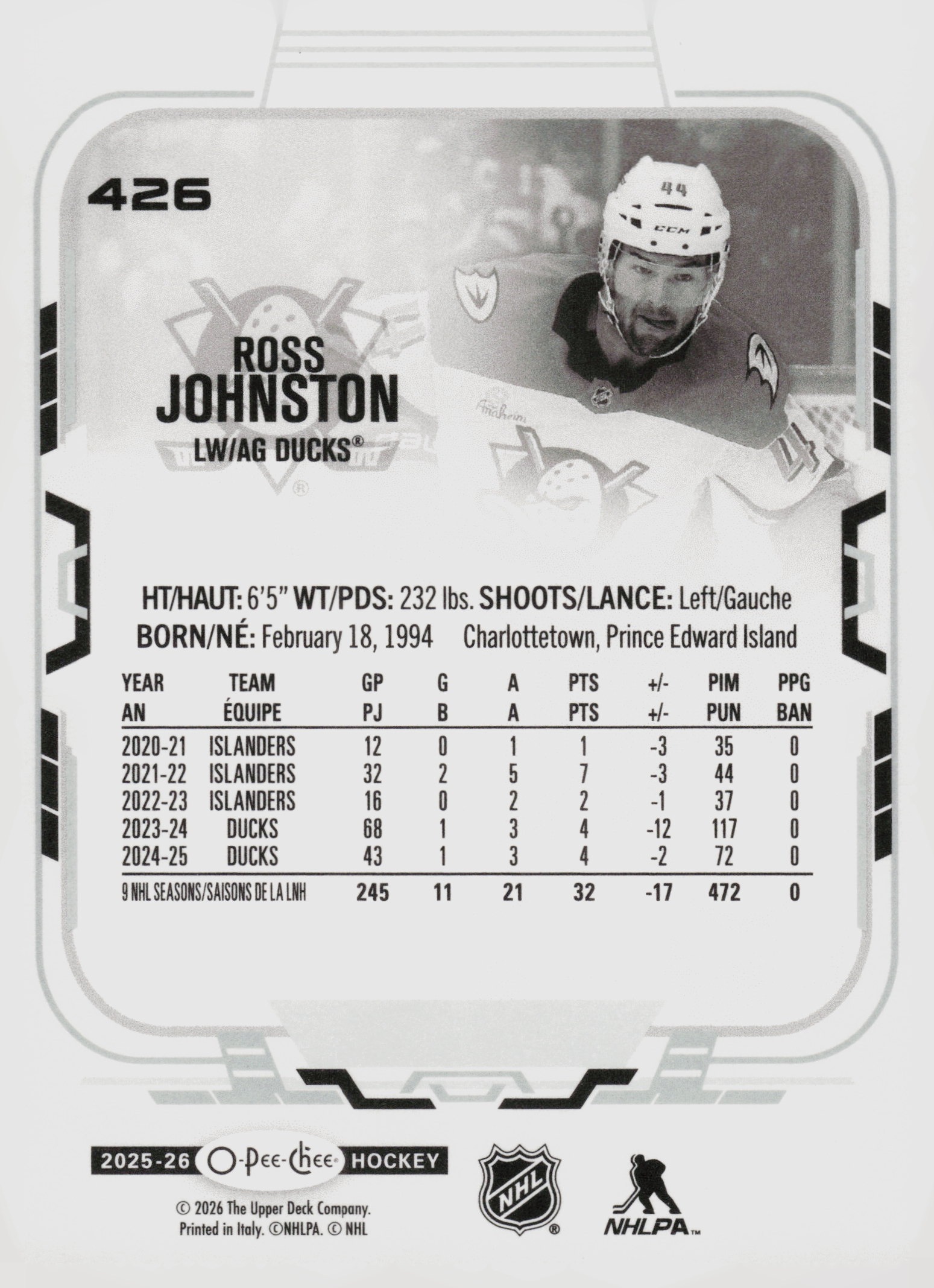 Ross Johnston back