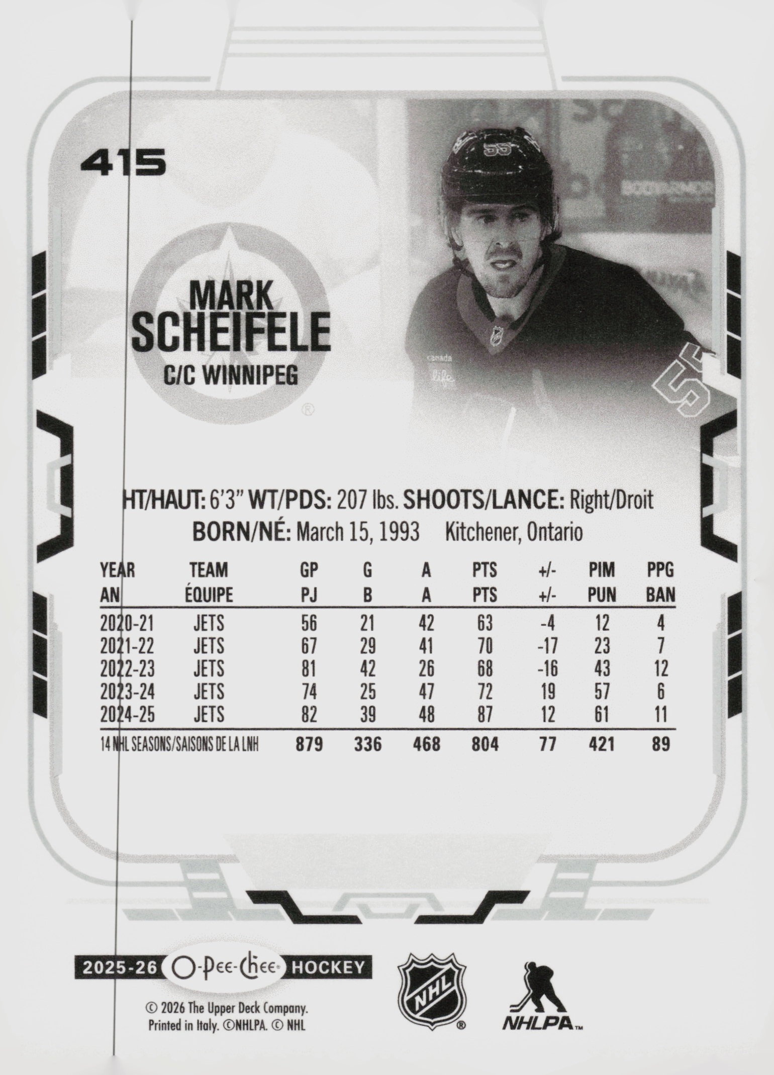 Mark Scheifele back