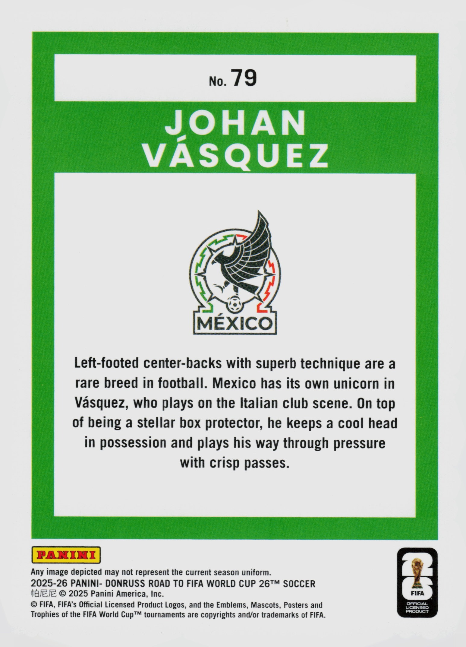 Johan Vasquez back