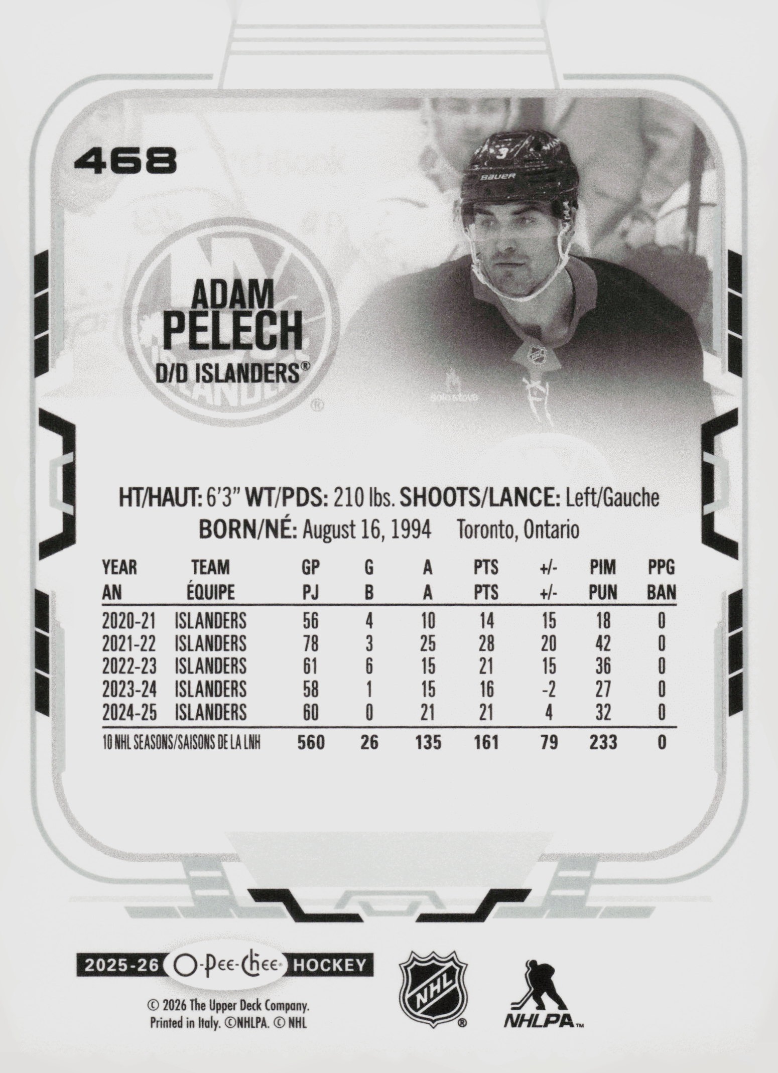 Adam Pelech back